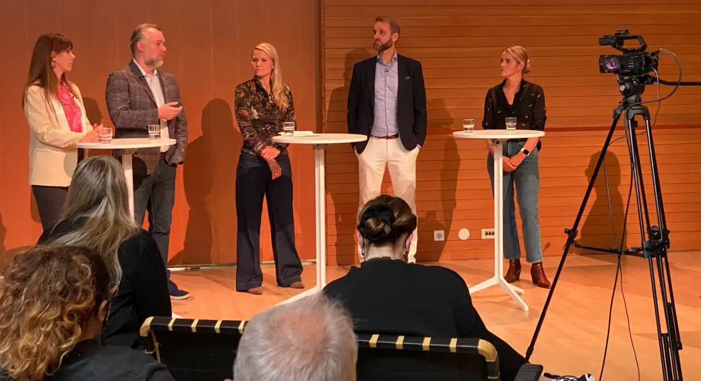Panel discussion with camera